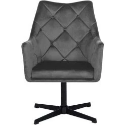 BELIANI Fauteuil En Velours Gris Foncé - Gris -Pas Cher Fauteuil Magasin 14818876 4