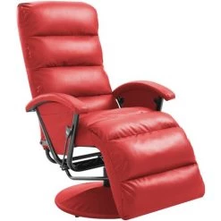 Fauteuil Inclinable TV Similicuir Rouge VidaXL