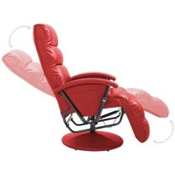 Fauteuil Inclinable TV Similicuir Rouge VidaXL 10 Fauteuil Inclinable TV Similicuir Rouge VidaXL -Pas Cher Fauteuil Magasin 14833409 4