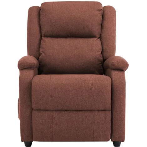 Fauteuil De Massage Tissu Marron VidaXL 7 Fauteuil De Massage Tissu Marron VidaXL – Image 5