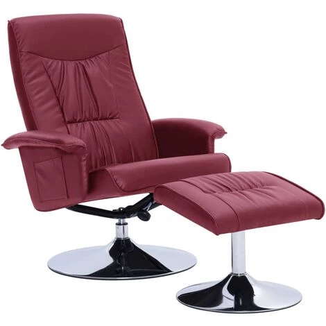 Fauteuil Inclinable Avec Repose-pied Similicuir Rouge Bordeaux VidaXL 4 Fauteuil Inclinable Avec Repose-pied Similicuir Rouge Bordeaux VidaXL – Image 2