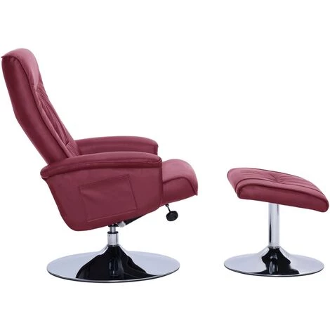 Fauteuil Inclinable Avec Repose-pied Similicuir Rouge Bordeaux VidaXL 5 Fauteuil Inclinable Avec Repose-pied Similicuir Rouge Bordeaux VidaXL – Image 3
