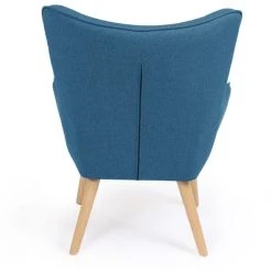 IDMARKET Fauteuil Scandinave IVAR En Tissu Bleu Canard - Bleu -Pas Cher Fauteuil Magasin 15008367 4