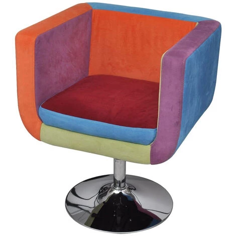VidaXL Fauteuil Avec Design De Patchwork Cube Tissu 3 VidaXL Fauteuil Avec Design De Patchwork Cube Tissu