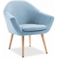 Mc Haus - Fauteuil Nordique Pour Salon Ou Chambre A Coucher Couleur Bleue