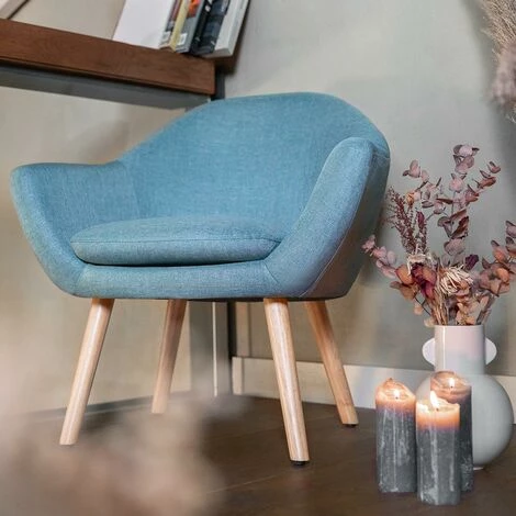 Mc Haus - Fauteuil Nordique Pour Salon Ou Chambre A Coucher Couleur Bleue 4 Mc Haus - Fauteuil Nordique Pour Salon Ou Chambre A Coucher Couleur Bleue – Image 2