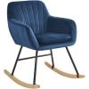 BELIANI Chaise à Bascule En Velours Bleu Cobalt - Bleu -Pas Cher Fauteuil Magasin 15098421 1