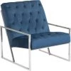 BELIANI Fauteuil En Velours Bleu Foncé - Bleu -Pas Cher Fauteuil Magasin 15098460 1