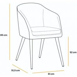 MC HAUS Fauteuil De Salon Avec Accoudoirs, Fauteuil De Salle à Manger Ou De Chambre à Coucher, Style Scandinave, Gris Anthracite -Pas Cher Fauteuil Magasin 15313950 3
