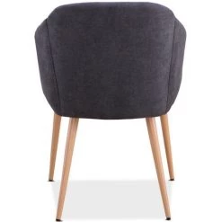 MC HAUS Fauteuil De Salon Avec Accoudoirs, Fauteuil De Salle à Manger Ou De Chambre à Coucher, Style Scandinave, Gris Anthracite -Pas Cher Fauteuil Magasin 15313950 4