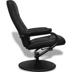 VidaXL Fauteuil Avec Repose-pied Cuir Synthetique Noir 10 VidaXL Fauteuil Avec Repose-pied Cuir Synthetique Noir -Pas Cher Fauteuil Magasin 15354675 4