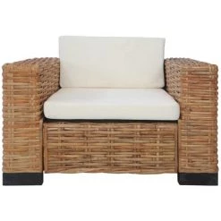 VidaXL Fauteuil Avec Coussins Rotin Naturel -Pas Cher Fauteuil Magasin 15354783 2
