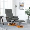 VidaXL Fauteuil De Massage Avec Repose-pied Gris Similicuir