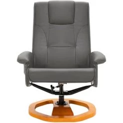 VidaXL Fauteuil De Massage Avec Repose-pied Gris Similicuir 10 VidaXL Fauteuil De Massage Avec Repose-pied Gris Similicuir -Pas Cher Fauteuil Magasin 15354812 4
