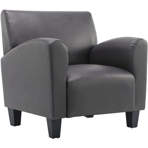 VidaXL Chaise Gris Similicuir 4 VidaXL Chaise Gris Similicuir – Image 2