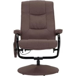 Fauteuil De Massage Avec Repose-pied Tissu Marron VidaXL 10 Fauteuil De Massage Avec Repose-pied Tissu Marron VidaXL -Pas Cher Fauteuil Magasin 15382849 4