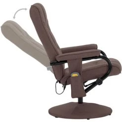 Fauteuil De Massage Avec Repose-pied Tissu Marron VidaXL 11 Fauteuil De Massage Avec Repose-pied Tissu Marron VidaXL -Pas Cher Fauteuil Magasin 15382849 5