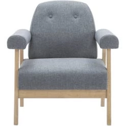 VidaXL Fauteuil Tissu Gris Clair -Pas Cher Fauteuil Magasin 15386508 4