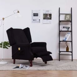 VidaXL Fauteuil Electrique De Massage Noir Tissu -Pas Cher Fauteuil Magasin 15386593 3