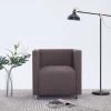 VidaXL Fauteuil Cube Taupe Polyester -Pas Cher Fauteuil Magasin 15386671 1