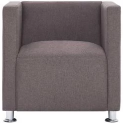 VidaXL Fauteuil Cube Taupe Polyester -Pas Cher Fauteuil Magasin 15386671 5