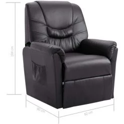 VidaXL Chaise Inclinable Gris Similicuir -Pas Cher Fauteuil Magasin 15386691 5