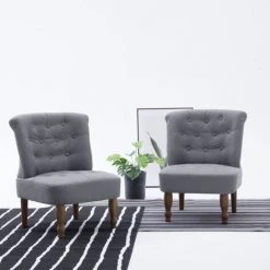 VidaXL Chaise Française Gris Clair Tissu