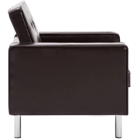 VidaXL Fauteuil Revetement Simili-cuir Marron 75 X 70 X 75 Cm 6 VidaXL Fauteuil Revetement Simili-cuir Marron 75 X 70 X 75 Cm – Image 4