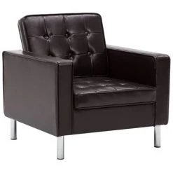 VidaXL Fauteuil Revetement Simili-cuir Marron 75 X 70 X 75 Cm 11 VidaXL Fauteuil Revetement Simili-cuir Marron 75 X 70 X 75 Cm -Pas Cher Fauteuil Magasin 15386735 5