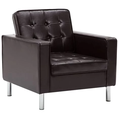 VidaXL Fauteuil Revetement Simili-cuir Marron 75 X 70 X 75 Cm 7 VidaXL Fauteuil Revetement Simili-cuir Marron 75 X 70 X 75 Cm – Image 5