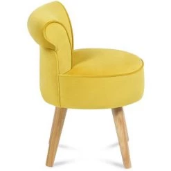 IDMARKET Fauteuil Crapaud En Velours Jaune - Jaune -Pas Cher Fauteuil Magasin 15473166 4