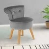 IDMARKET Fauteuil Crapaud En Velours Gris - Gris -Pas Cher Fauteuil Magasin 15473167 1