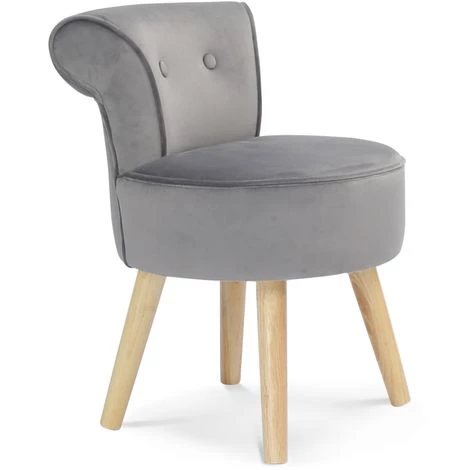IDMARKET Fauteuil Crapaud En Velours Gris - Gris 4 IDMARKET Fauteuil Crapaud En Velours Gris - Gris – Image 2
