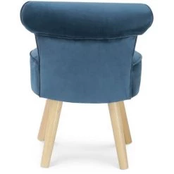 IDMARKET Fauteuil Crapaud En Velours Bleu - Bleu -Pas Cher Fauteuil Magasin 15473168 5