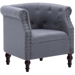 VidaXL Fauteuil Revetement En Tissu 67 X 60 X 67 Cm Gris Clair