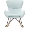 MILIBOO Rocking Chair Design Velours ESKUA - Vert Menthe - Vert Menthe