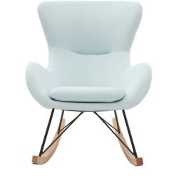 MILIBOO Rocking Chair Design Velours ESKUA - Vert Menthe - Vert Menthe