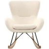 MILIBOO Rocking Chair Design Tissu Blanc Effet Peau De Mouton ESKUA - Beige 2 MILIBOO Rocking Chair Design Tissu Blanc Effet Peau De Mouton ESKUA - Beige -Pas Cher Fauteuil Magasin 15542439 1