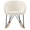 MILIBOO & STÉPHANE PLAZA Rocking Chair Design Tissu Blanc Effet Laine Bouclée RHAPSODY - Miliboo & Stéphane Plaza - Blanc Cassé