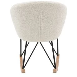 MILIBOO & STÉPHANE PLAZA Rocking Chair Design Tissu Blanc Effet Laine Bouclée RHAPSODY - Miliboo & Stéphane Plaza - Blanc Cassé -Pas Cher Fauteuil Magasin 15542444 4