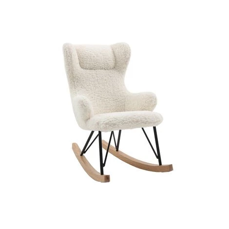 MILIBOO Rocking Chair Enfant Tissu Effet Laine Bouclée SHAUN - Blanc Cassé 4 MILIBOO Rocking Chair Enfant Tissu Effet Laine Bouclée SHAUN - Blanc Cassé – Image 2