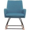 MILIBOO Fauteuil Rocking Chair Design Tissu SHANA - Bleu Canard - Bleu Canard