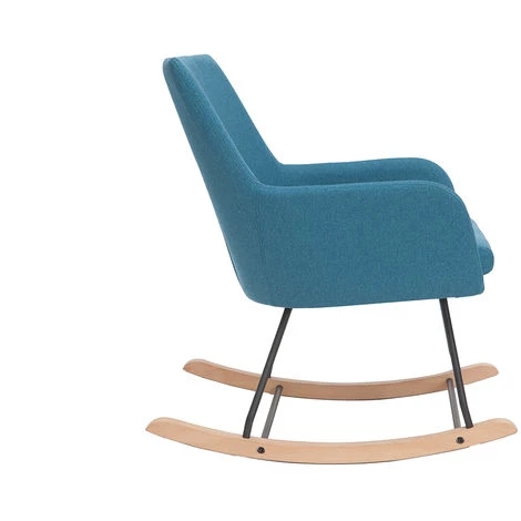 MILIBOO Fauteuil Rocking Chair Design Tissu SHANA - Bleu Canard - Bleu Canard 5 MILIBOO Fauteuil Rocking Chair Design Tissu SHANA - Bleu Canard - Bleu Canard – Image 3