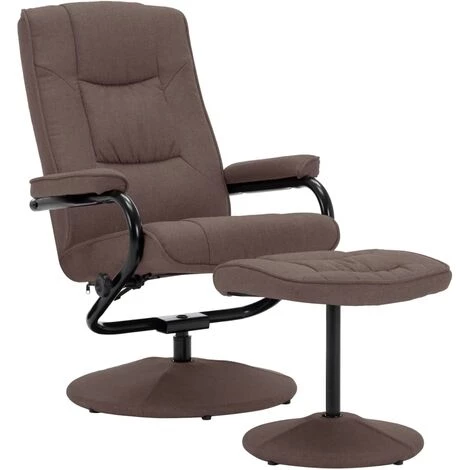 Fauteuil Inclinable Avec Repose-pied Tissu Marron VidaXL 4 Fauteuil Inclinable Avec Repose-pied Tissu Marron VidaXL – Image 2