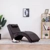 VidaXL Chaise Longue De Massage Avec Oreiller Marron Similicuir -Pas Cher Fauteuil Magasin 15593048 1