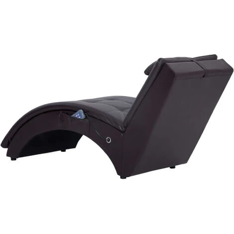 VidaXL Chaise Longue De Massage Avec Oreiller Marron Similicuir 7 VidaXL Chaise Longue De Massage Avec Oreiller Marron Similicuir – Image 5
