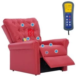 VidaXL Fauteuil Electrique De Massage Rouge Similicuir -Pas Cher Fauteuil Magasin 15593066 5