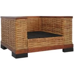 VidaXL Fauteuil Avec Coussins Marron Rotin Naturel -Pas Cher Fauteuil Magasin 15632803 3