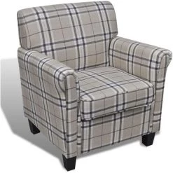 VidaXL Fauteuil Avec Coussin Tissu Creme -Pas Cher Fauteuil Magasin 15632850 2