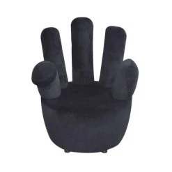 VidaXL Chaise En Forme De Main Velours Noir -Pas Cher Fauteuil Magasin 15632893 2